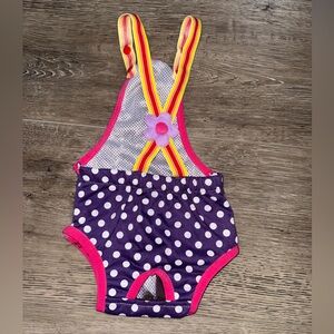 Purple Polka Dot Dog sanitary/heat Outfit with Pink Trim